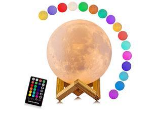 Moon Lamp  16 Colors LED 3D Print Moon Light with Stand RemoteTouch Control and USB Rechargeable Moon Light Lamps for Kids Friends Lover Birthday GiftsDiameter 48 INCH