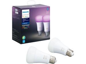 Philips Hue White and Colour Ambiance A19 Smart LED bulb with Bluetooth 2pack