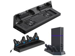 PS4 Universal Controller Charger KINGTOP PS4/PS4 Pro/PS4 Slim Fan Cooler Vertical Stand Dual Charging Station