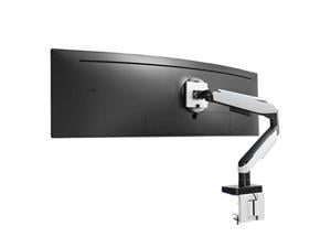 MountIt HeavyDuty Ultrawide Monitor Arm up to 49  44 lb for Samsung Odyssey G9 75x75 and 100x100 VESA Desk Mount for Widescreen Curved Monitors Gas Spring RGB Lights Clamp and Grommet
