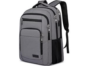 Liokesa Travel Laptop Backpack 173 Inch Large Business Slim Durable Laptop Backpack with USB Charging Port Anti Theft Water Resistant College Computer Bag Daypack for Men Women Grey