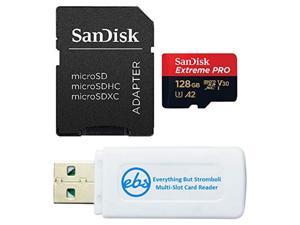 SanDisk 128GB Micro Extreme Pro SDXC Memory Card Works with GoPro Hero 8 Black Max 360 Action Cam SDSQXCD128GGN6MA V30 Class 10 Bundle with 1 Everything But Stromboli Multi Slot SD Card Reader