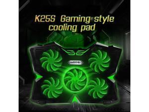Laptop Cooling Pad, Laptop Cooler with 5 Quiet Red LED Fans for 12"-17" Inch Laptop, Dual USB 2.0 Ports, Portable Angle Adjustable Laptop Stand for Gaming Laptop-Green Laptop Cooling Pad, Laptop Cooler with 5 Quiet Red LED Fans for 12"-17" Inch Laptop, Dual USB 2.0 Ports, Portable Angle Adjustable Laptop Stand for Gaming Laptop-Green