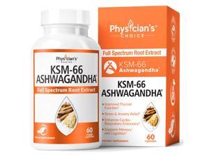 KSM-66 Ashwagandha Root Powder Extract, High Potency 5% Withanolides, 1000mg of Clinically Studied KSM66 & Black Pepper, Adrenal Support, Anxiety Relief, Thyroid Support - Vegan, NON-GMO, 60 Capsules KSM-66 Ashwagandha Root Powder Extract, High Potency 5% Withanolides, 1000mg of Clinically Studied KSM66 & Black Pepper, Adrenal Support, Anxiety Relief, Thyroid Support - Vegan, NON-GMO, 60 Capsules