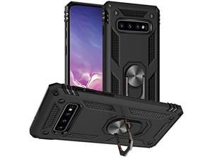 Samsung Galaxy S10 Case, Galaxy S10 Case, Military Grade Protective Cases With Ring For Samsung Galaxy S10 (Black)