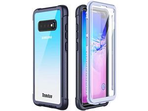 Samsung Galaxy S10 Plus Case, Built-In Screen Protector With Fingerprint Hole Full Body Protect Support Wireless Charging,Heavy Duty Dropproof Case For Samsung Galaxy S10 Plus 6.4 Inch (Blue)