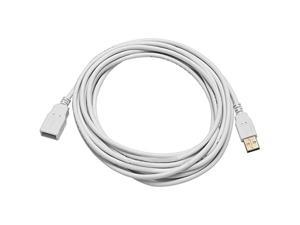 15-Feet Usb 2.0 A Male To A Female Extension 28/24Awg Cable (Gold Plated), White (108608)