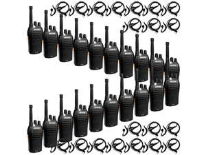 Rt46 Walkie Talkie With Earpiece,Long Range Two Way Radios,Emergency Flashlight Vox Aa Battery Dual Power Rechargeable,For Business Retail School Church(20 Pack)