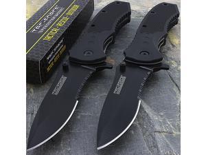 TWO 8" TAC FORCE EDC TEXTURED GRIP SPRING ASSISTED TACTICAL POCKET KNIFE Blade TWO 8" TAC FORCE EDC TEXTURED GRIP SPRING ASSISTED TACTICAL POCKET KNIFE Blade