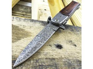 9" TAC FORCE ACID ETCHED STILETTO WOOD SPRING ASSISTED FOLDING POCKET KNIFE EDC 9" TAC FORCE ACID ETCHED STILETTO WOOD SPRING ASSISTED FOLDING POCKET KNIFE EDC