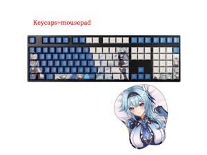 Animation mechanical keyboard key cap+ mouse pad Genshin impact 108 key cap full set DIY