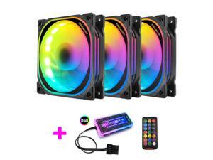 COOLMOON RGB Case Fans,120mm Multilayer Luminescence Silent Computer Cooling PC Case Fan, RGB Color Changing LED Fan with Remote Control COOLMOON RGB Case Fans,120mm Multilayer Luminescence Silent Computer Cooling PC Case Fan, RGB Color Changing LED Fan with Remote Control