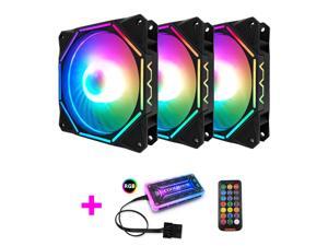 COOLMOON RGB Case Fans,120mm Exquisite Polygon Silent Computer Cooling PC Case Fan, RGB Color Changing LED Fan with Remote Control COOLMOON RGB Case Fans,120mm Exquisite Polygon Silent Computer Cooling PC Case Fan, RGB Color Changing LED Fan with Remote Control