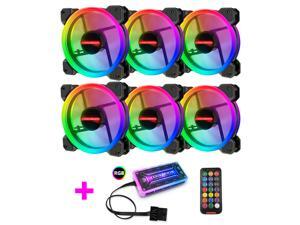 COOLMOON 120mm RGB Case Fans, Eclipse Aurora Silent Computer Cooling PC Case Fan, RGB Color Changing LED Fan with Remote Control COOLMOON 120mm RGB Case Fans, Eclipse Aurora Silent Computer Cooling PC Case Fan, RGB Color Changing LED Fan with Remote Control