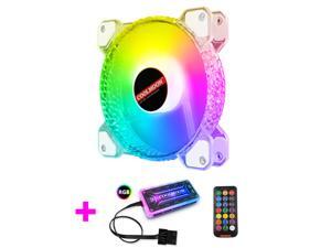 COOLMOON RGB Case Fans,120mm Transparent Diamond Silent Computer Cooling PC Case Fan, RGB Color Changing LED Fan with Remote Control COOLMOON RGB Case Fans,120mm Transparent Diamond Silent Computer Cooling PC Case Fan, RGB Color Changing LED Fan with Remote Control
