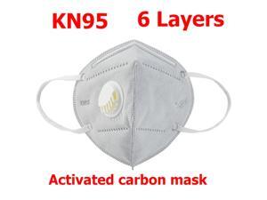 20 Pieces KN95 Mask Reusable Activated Carbon Mask 6-layers - Valved Face Mask N95 FFP2 with breathing valve Gray 20 Pieces KN95 Mask Reusable Activated Carbon Mask 6-layers - Valved Face Mask N95 FFP2 with breathing valve Gray