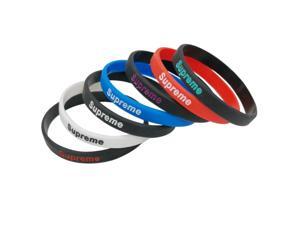 8 Pieces Silicone Rubber Wristband Basketball Sports Wristbands Flexible Hand Band Cuff Bracelets Supreme Slim Bracelet 8 Pieces Silicone Rubber Wristband Basketball Sports Wristbands Flexible Hand Band Cuff Bracelets Supreme Slim Bracelet