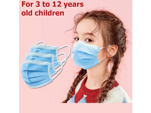 50 Pieces 3-Layer Disposable Face Masks for 3-12 Years Old Children -Protect Kids from Dust, Germs and Pollen Blue Kids Mask 50 Pieces 3-Layer Disposable Face Masks for 3-12 Years Old Children -Protect Kids from Dust, Germs and Pollen Blue Kids Mask