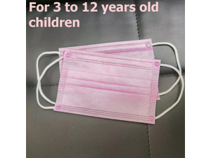 50 Pieces 3-Layer Kids Disposable Face Masks for 3-12 Years Old Children Mask Pink 50 Pieces 3-Layer Kids Disposable Face Masks for 3-12 Years Old Children Mask Pink