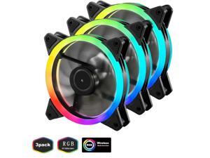 3-Pack Wireless RGB LED 120mm Case Fan,Quiet Edition High Airflow Color LED Case Fan for PC Cases, CPU Coolers,Radiators System,RGB123-3 3-Pack Wireless RGB LED 120mm Case Fan,Quiet Edition High Airflow Color LED Case Fan for PC Cases, CPU Coolers,Radiators System,RGB123-3