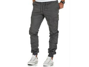 Mens Cargo Casual Pants Sports Jogging Combat Work Tactical Long Trousers Bottoms