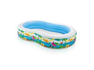 Intex 8.5ft x 5.25ft x 18in Swim Center Paradise Seaside Inflatable Kiddie Pool Intex 8.5ft x 5.25ft x 18in Swim Center Paradise Seaside Inflatable Kiddie Pool