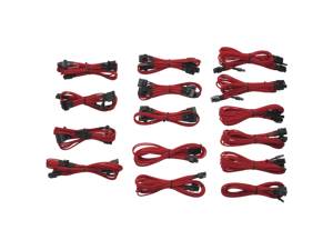 Corsair RED Professional Individually Sleeved DC Cable Kit, RED CP-8920049 Pro Individually Sleeved DC 2nd Gen. Corsair RED Professional Individually Sleeved DC Cable Kit, RED CP-8920049 Pro Individually Sleeved DC 2nd Gen.