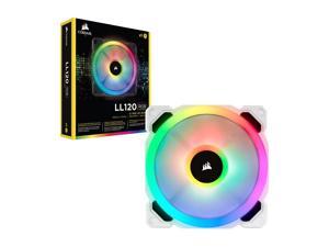 100 PACK Corsair LL Series CO-9050092-WW LL120 RGB, 120mm Dual Light Loop RGB LED PWM Fan, 3 Fan Pack with Lighting Node PRO, White. 100 PACK Corsair LL Series CO-9050092-WW LL120 RGB, 120mm Dual Light Loop RGB LED PWM Fan, 3 Fan Pack with Lighting Node PRO, White.