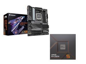 AMD Ryzen 5 7600X - 6-Core 4.7 GHz - Socket AM5 - 105W Desktop Processor + GIGABYTE X670 AORUS ELITE AX (REV 1.0) AM5 LGA 1718 AMD Ryzen 7000 X670 ATX Motherboard with DDR5,CPU Motherboard COMBO