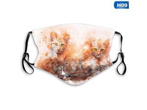 Cat Masks Pets Animal Printed Face Mask Half Mouth Cover Art Washable Reusable Mask Cat Masks Pets Animal Printed Face Mask Half Mouth Cover Art Washable Reusable Mask