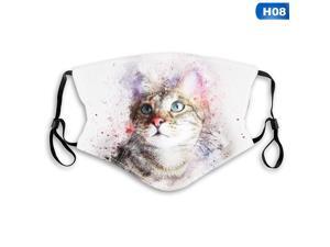 Cat Masks Pets Animal Printed Face Mask Half Mouth Cover Art Washable Reusable Mask Cat Masks Pets Animal Printed Face Mask Half Mouth Cover Art Washable Reusable Mask