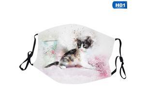 Cat Masks Pets Animal Printed Face Mask Half Mouth Cover Art Washable Reusable Mask Cat Masks Pets Animal Printed Face Mask Half Mouth Cover Art Washable Reusable Mask