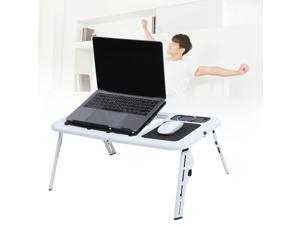 Adjustable Foldable Laptop Desk Table w/ Cooling Fan stand Bed Sofa Couch White Adjustable Foldable Laptop Desk Table w/ Cooling Fan stand Bed Sofa Couch White