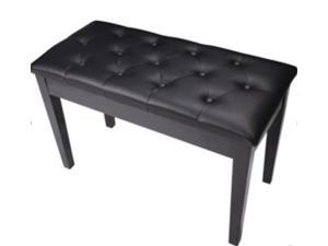 Adjustable Chair Piano Keyboard Bench Leather Padded Seat w/ Storage Black