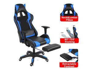 155° Office Chair Gaming Chair High Back Recliner PU Leather Computer Gamer Office Lying Armchair with Footrest Furniture 155° Office Chair Gaming Chair High Back Recliner PU Leather Computer Gamer Office Lying Armchair with Footrest Furniture