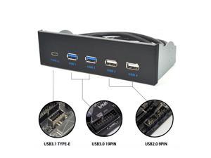 5.25 Inch USB 3.1 GEN2 Front Panel USB Hub 2 Ports USB 3.0 + 2 Ports USB2.0 + 1 Port TYPE-C with TYPE-E Connector for Desktop PC