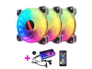 3Pcs Luminous RGB Light Mute Computer Case Cooling Fan with Music Controller 3Pcs Luminous RGB Light Mute Computer Case Cooling Fan with Music Controller