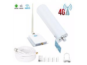 AT&T Cricket Cell Phone Signal Booster 4G LTE 700mhz Band 12 Band 17 T-Mobile U.S. Cellular 65dB Amplifier FDD Outdoor Omni-directional Tubular Antenna Indoor Omni Whip Antenna 50ft Coaxial Cable