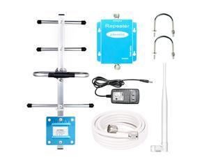 GSM Cell Phone Signal Booster 850Mhz ATT Verizon 2G 3G 4G Band 5 FDD Mobile Signal Amplifier Kits With Outdoor Directional Yagi Antenna and Indoor Omni Directional Whip Antenna 50ft Coaxial Cable
