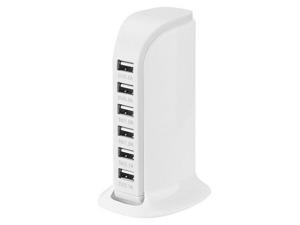 Multiple USB Charger 6-Port Desktop Charger Tower Charging Dock Station Power Adapter Multi Port Travel Universal Mobile Phone Tablet Chargers US Plug (White) Multiple USB Charger 6-Port Desktop Charger Tower Charging Dock Station Power Adapter Multi Port Travel Universal Mobile Phone Tablet Chargers US Plug (White)