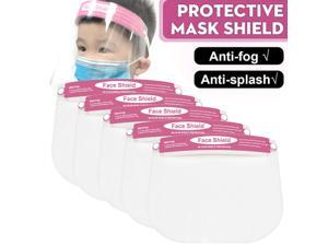 5Pcs Full Face Covering Anti-Fog Shield Clear Glasses Face Protection For Kids Pink 5Pcs Full Face Covering Anti-Fog Shield Clear Glasses Face Protection For Kids Pink