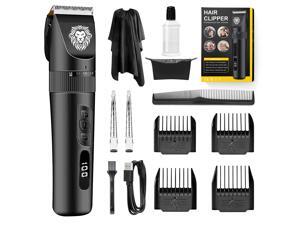 Professional Hair Clippers for Men - Clippers for Hair Cutting LED Display Cordless Hair Clippers With 4 Guide Combs and Cape, Beard and Hair Trimmer for Men Rechargeable Mens Hair Cutting Kit