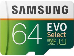 SAMSUNG EVO Select 64GB microSDXC UHS-I U1 100MB/s Full HD & 4K UHD Memory Card with Full size Adapter (MB-ME64HA) SAMSUNG EVO Select 64GB microSDXC UHS-I U1 100MB/s Full HD & 4K UHD Memory Card with Full size Adapter (MB-ME64HA)