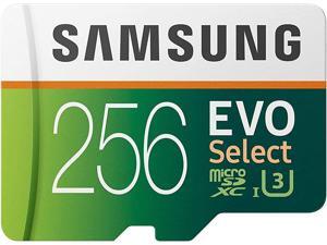 SAMSUNG EVO Select 256GB MicroSDXC UHS-I U3 100MB/s Full HD & 4K UHD Memory Card with Full size Adapter (MB-ME256HA) SAMSUNG EVO Select 256GB MicroSDXC UHS-I U3 100MB/s Full HD & 4K UHD Memory Card with Full size Adapter (MB-ME256HA)