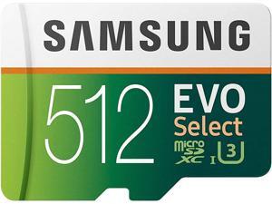 SAMSUNG EVO Select 512GB microSDXC UHS-I U3 100MB/s Full HD & 4K UHD Memory Card with Full size Adapter (MB-ME512HA) SAMSUNG EVO Select 512GB microSDXC UHS-I U3 100MB/s Full HD & 4K UHD Memory Card with Full size Adapter (MB-ME512HA)