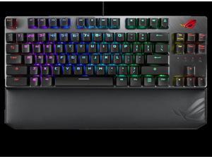 ASUS ROG Strix Scope NX TKL Deluxe | 80% RGB Gaming Mechanical Keyboard, ROG NX Red Linear Switches, Aluminum Top-Plate, Detachable Cable, Media Keys, Stealth Key, Wrist Rest, Macro Support