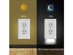 5X Duplex Wall Plate Outlet Cover w/ LED Night Lights Ambient Light Sensor Home Outlet Wall Plate With LED Night Lights Outlet Duplex Cover Ambient Light Sensor Round Hole 5X Duplex Wall Plate Outlet Cover w/ LED Night Lights Ambient Light Sensor Home Outlet Wall Plate With LED Night Lights Outlet Duplex Cover Ambient Light Sensor Round Hole