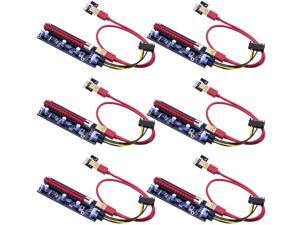 Mailiya 6-Pack PCIe Dual Chip PCI-E 16x to 1x Powered Riser Adapter Card w/ 60cm USB 3.0 Extension Cable & 6 Pin PCI-E to SATA Power Cable - GPU Riser Adapter Extender Cable - Ethereum Mining ETH Mailiya 6-Pack PCIe Dual Chip PCI-E 16x to 1x Powered Riser Adapter Card w/ 60cm USB 3.0 Extension Cable & 6 Pin PCI-E to SATA Power Cable - GPU Riser Adapter Extender Cable - Ethereum Mining ETH