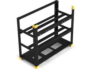 12GPU Mining Rig Frame, Open Air Miner Frame, Support to Dual Power Supply Easy to Assemble and Sturdy for Crypto Coin Currency Bitcoin ETH ETC ZEC, Fans & GPU is not Included