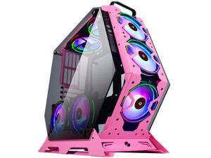 KEDIERS 7 PCS RGB Fans ATX Mid-Tower PC Gaming Case Open Computer Tower Case - USB3.0 - Remote Control - 2 Tempered Glass - Cooling System - Airflow - Cable Management
